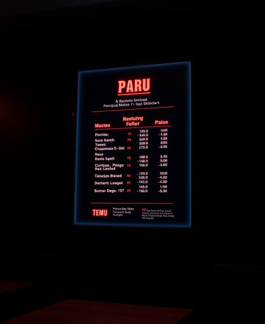 Digital TV Menu Signage Interface